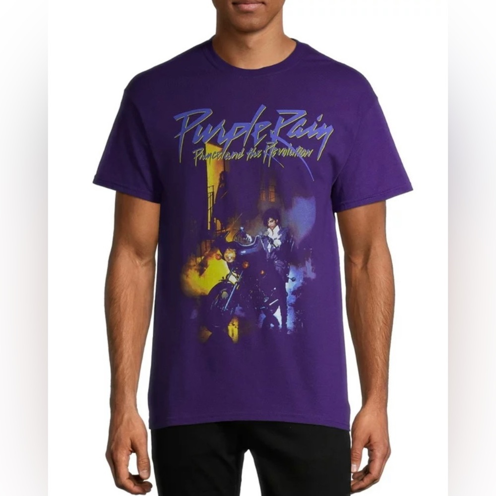 Official Prince Estate Store Men’s Purple Rain Graphic Tee Shirt